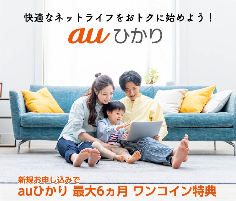 新規お申し込みでauひかり最大6カ月ワンコイン特典